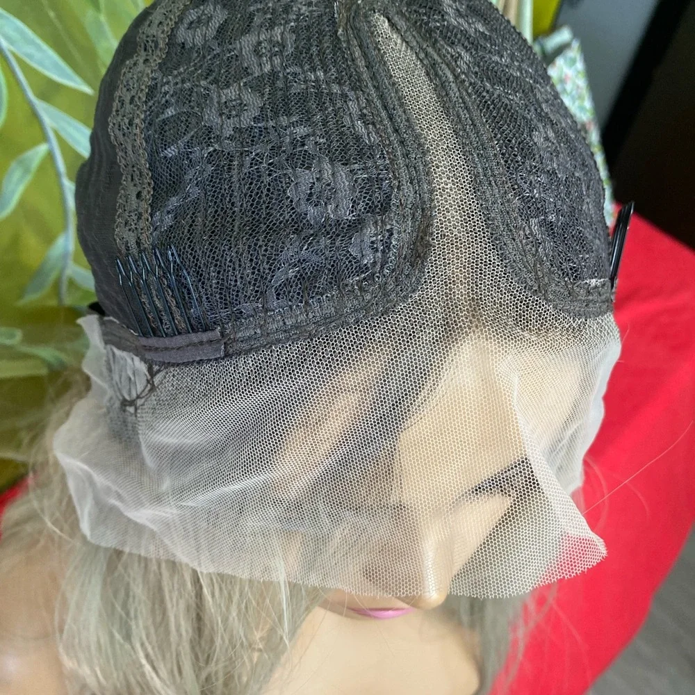 lace front rooted ash blonde wig